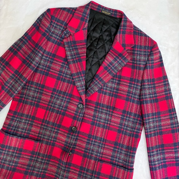 Vintage L.L. Bean Insulated Wool Plaid Jacket / Blazer Size 14 - Picture 1 of 14